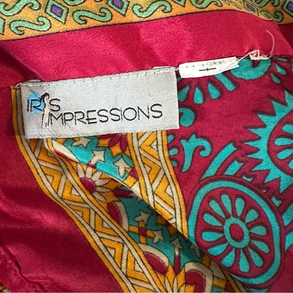 Impressions Vibrant Patterned Silk Reversible Skirt - Picture 8 of 8